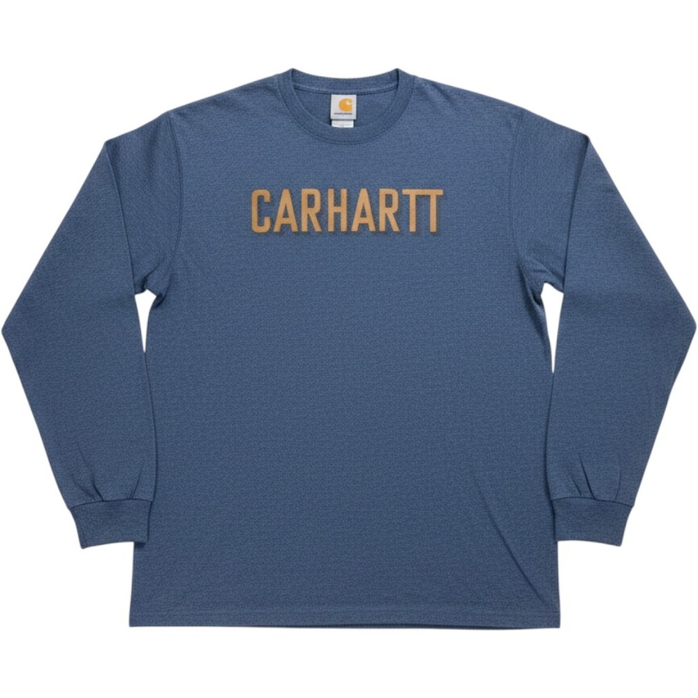 Carhartt Long Sleeve Shirt Mens Large Tall Relaxed Fit Logo Workwear T Shirt